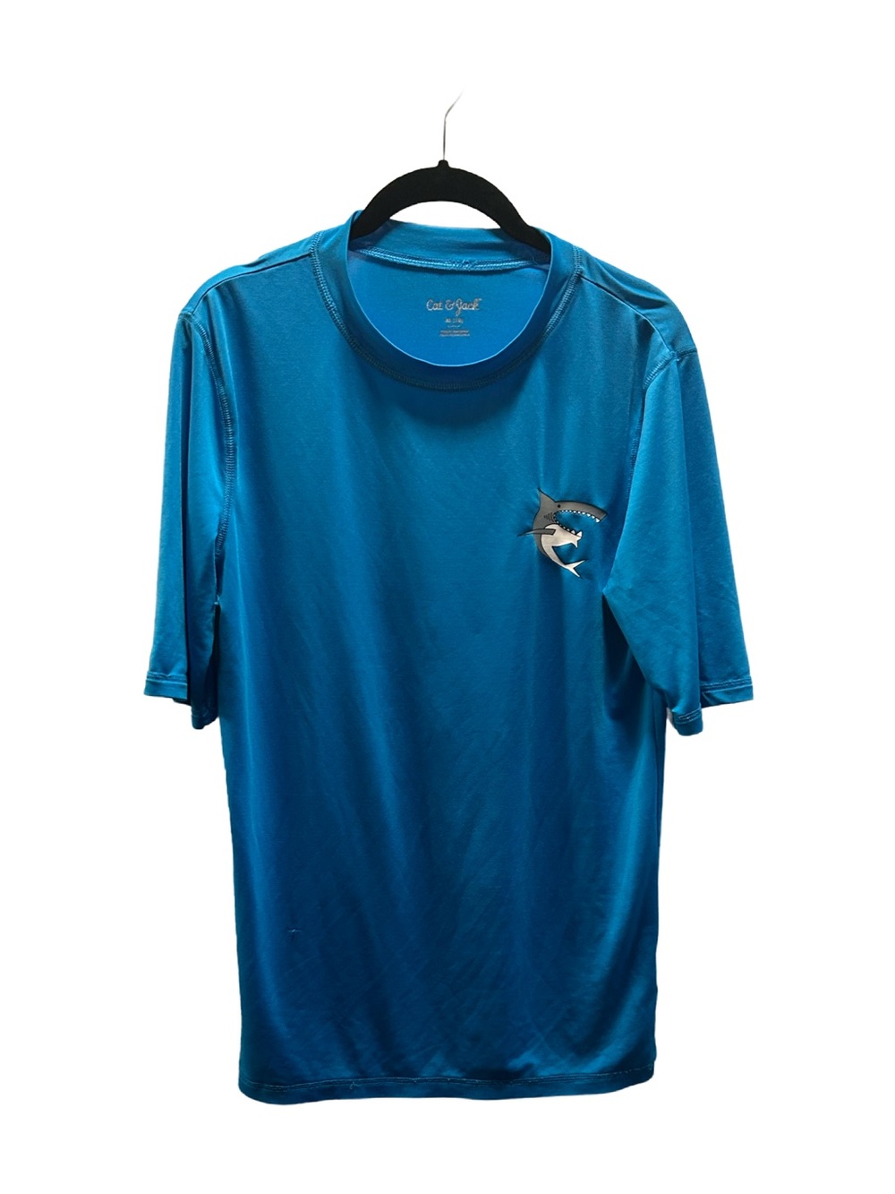 Cat & Jack Bright Blue Swim Tee with Subtle Logo